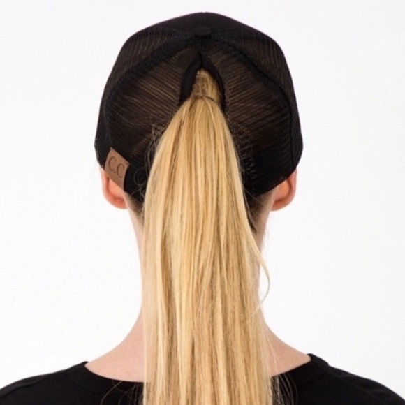 NEW GLAMOROUS PONYTAIL TOP KNOT MESSY BUN MESH CAP - Picture 4 of 8